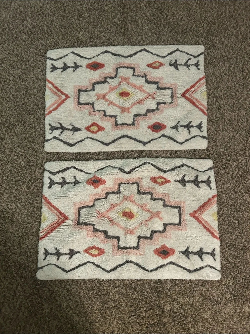World market  of 2 Geometric Patterned bath mats